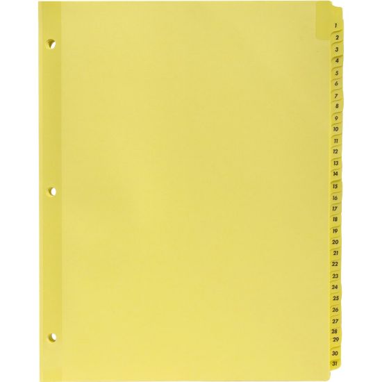 Picture of Sparco 1-31 Index Dividers, 8-1/2in x 11in, Buff