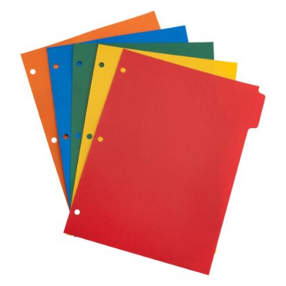 Picture of Sparco Non-Insertable Poly Indexes, 8 1/2in x 11in, 5-Tab, Assorted Colors