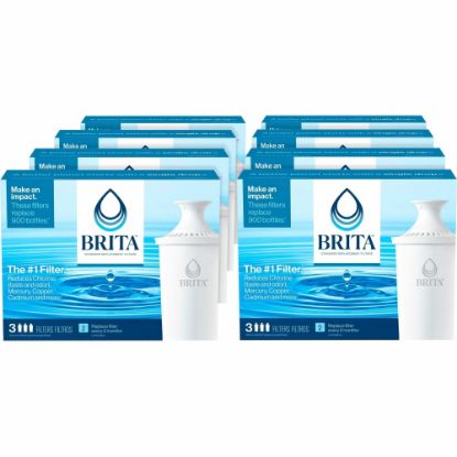 Picture of Brita Replacement Water Filter for Pitchers - Dispenser - Pitcher - 40 gal Filter Life (Water Capacity)2 Month Filter Life (Duration) - 24 / Carton - Blue, White