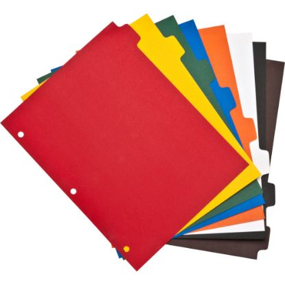 Picture of Sparco Non-Insertable Poly Indexes, 8 1/2in x 11in, 8-Tab, Assorted Colors