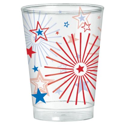 Picture of Amscan Patriotic Plastic Tumblers, 10 Oz, Clear, Pack Of 40 Tumblers