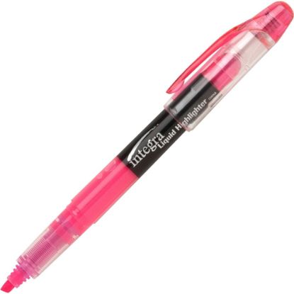 Picture of Integra Liquid Highlighters - Chisel Marker Point Style - Fluorescent Pink - 1 Dozen