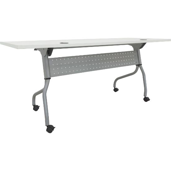 Picture of Lorell Preference Series 72inW Flip-Top Training Table, White/Silver