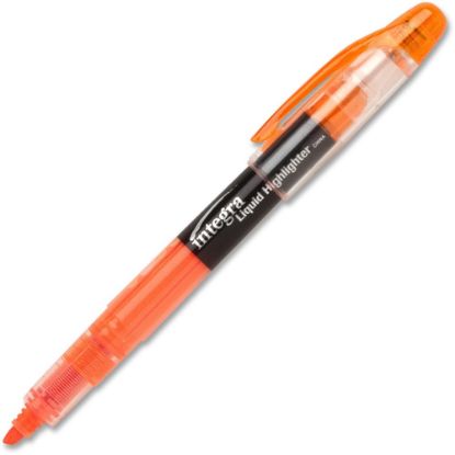 Picture of Integra Liquid Highlighters - Chisel Marker Point Style - Fluorescent Orange - 1 Dozen