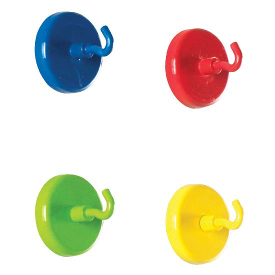 Picture of Learning Resources Super Strong Magnetic Hooks, 1 1/2in, 20 Lb, Assorted Colors, 4 Hooks Per Pack, Set Of 2 Packs