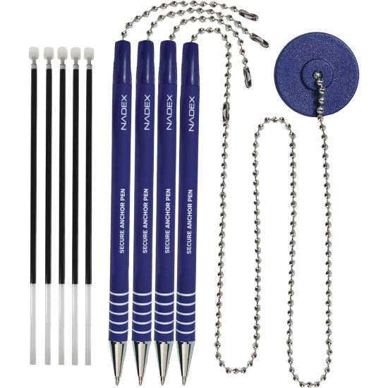 Picture of Nadex Coins NCS8-1180 4-Pack Secure Counter Ballpoint Pens (Blue) - Blue - 4 / Pack