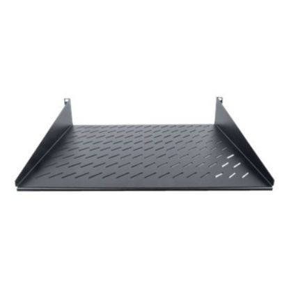 Picture of Intellinet 19in Cantilever Shelf, 2U, 2-Point Front Mount, 400mm Depth, Vented, Max 25kg, Black, Three Year Warranty - Rack shelf - black, RAL 9005 - 2U - 19in