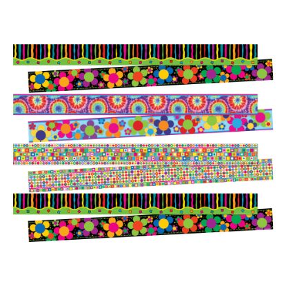 Picture of Barker Creek Double-Sided Border Set, 3in x 35in, Just Groovy, 12 Strips Per Pack, Set Of 4 Packs