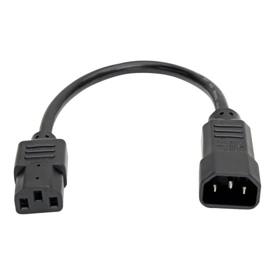 Picture of Eaton Tripp Lite Series PDU Power Cord, C13 to C14 - 10A, 250V, 18 AWG, 1 ft. (0.31 m), Black - Power extension cable - IEC 60320 C14 to power IEC 60320 C13 - AC 100-250 V - 10 A - 1 ft - black