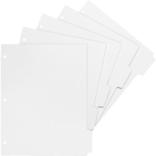 Picture of Sparco Print-On Tab Dividers, 3-Hole Punched, White, Box Of 50