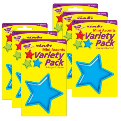 Picture of TREND Mini Accents, 3in, Gumdrop Stars, 36 Accents Per Pack, Set Of 6 Packs