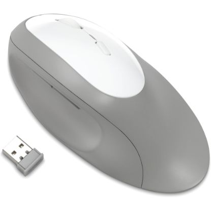 Picture of Kensington Pro Fit Ergo Wireless Mouse-Gray - Wireless - Bluetooth/Radio Frequency - 2.40 GHz - Gray - USB - 1600 dpi - 5 Button(s)