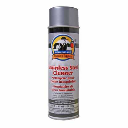 Picture of Genuine Joe Stainless Steel Cleaner - For Metal Surface - 15 fl oz (0.5 quart)Can - 1 Each - Pleasant Scent, Luster - Multi