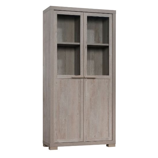 Picture of Sauder Manhattan Gate Storage Cabinet Display, 6 Shelves, 72inH x 36inW x 14-1/2inD, Mystic Oak