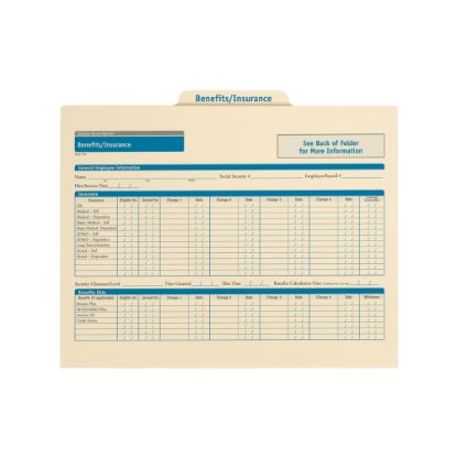 Picture of ComplyRight Benefits/Insurance Folders, 11 3/4in x 9 1/2in, Manila, Pack Of 25