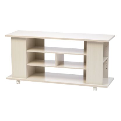 Picture of IRIS Large TV Stand With Wheels, 22-3/8inH x 46-7/8inW x 15-5/16inD, White