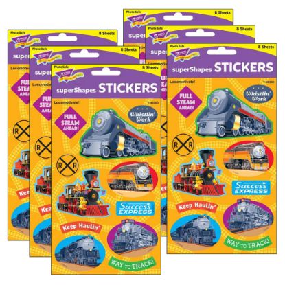 Picture of Trend superShapes Stickers, Locomotivate!, 88 Stickers Per Pack, Set Of 6 Packs