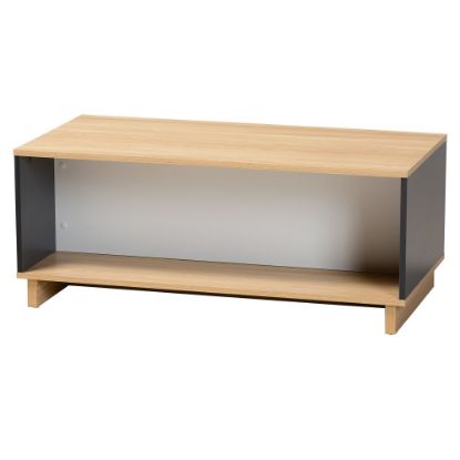 Picture of Baxton Studio Modern And Contemporary Storage Coffee Table, 16-1/16inH x 39-7/16inW x 19-3/4inD, Oak Brown/Gray