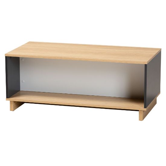 Picture of Baxton Studio Modern And Contemporary Storage Coffee Table, 16-1/16inH x 39-7/16inW x 19-3/4inD, Oak Brown/Gray