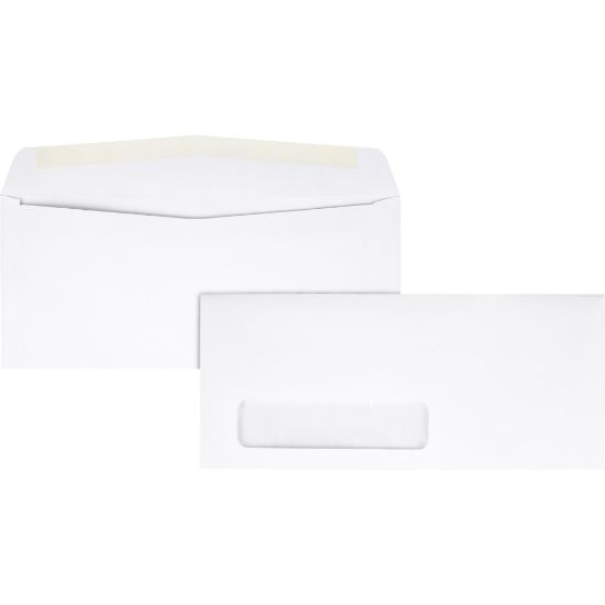 Picture of Quality Park #10 Single Window Envelopes, Bottom Left Window, Gummed Seal, White, Box Of 500