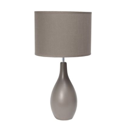 Picture of Simple Designs Oval Bowling Pin Table Lamp, 18-1/8inH, Gray Shade/Gray Base