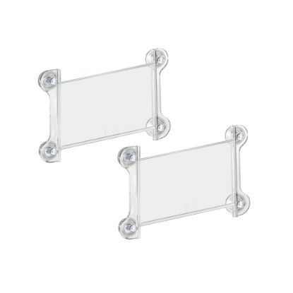 Picture of Azar Displays Window/Door Sign Holder Frame with Suction Cups 8.5ft"W x 5.5ft"H, Clear, Pack Of 2