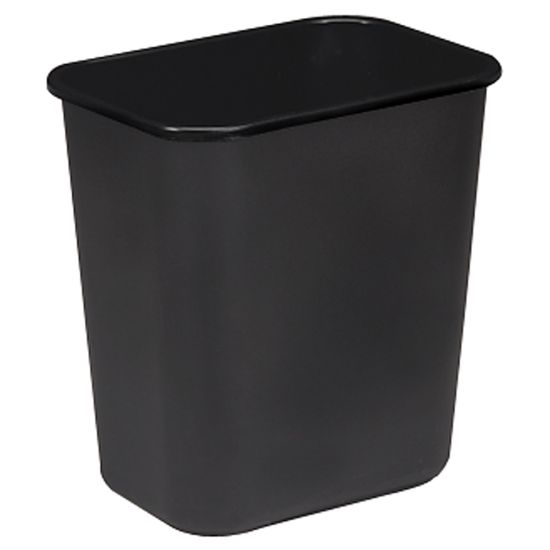 Picture of Sparco Rectangular Wastebasket, 7 Gallons, 15in x 14 1/2in, Black