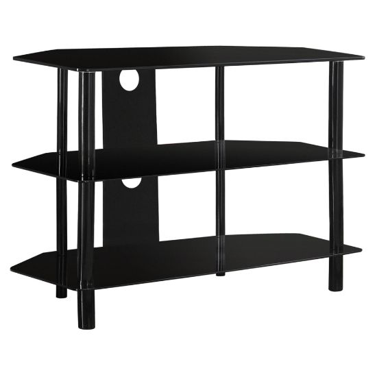 Picture of Monarch Specialties Chloe TV Stand, 24inH x 35-3/4inW x 15-3/4inD, Black