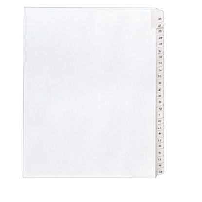 Picture of Avery Allstate Style Collated Legal Exhibit Dividers, 8 1/2in x 11in, Numbered 26-50, White