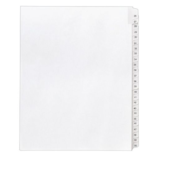 Picture of Avery Allstate Style Collated Legal Exhibit Dividers, 8 1/2in x 11in, Numbered 26-50, White