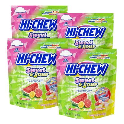 Picture of Hi-Chew Fruit Chew Sour Citrus Mix, 12.7 Oz, Pack Of 4 Bags