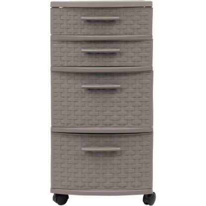 Picture of Inval 4-Drawer Storage Cabinet, 25-1/2in x 12-1/2in, Taupe