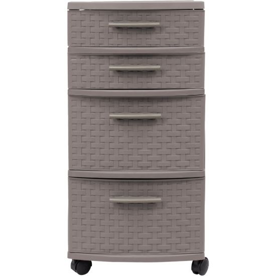 Picture of Inval 4-Drawer Storage Cabinet, 25-1/2in x 12-1/2in, Taupe