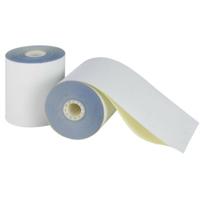 Picture of Office Depot Brand 2-Ply Paper Rolls, 3-1/4in x 96ft, Canary/White, Carton Of 60