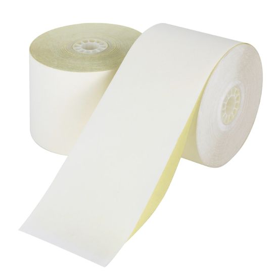 Picture of Office Depot Brand 2-Ply Paper Rolls, 2 1/4in x 100ft, Canary/White, Carton Of 50