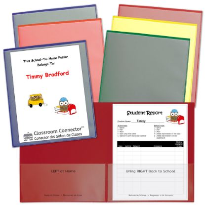 Picture of C-Line Classroom Connector Folders, Letter Size, Assorted Colors, Pack Of 6