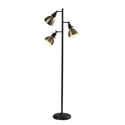 Picture of Adesso Alden 3-Light Tree Floor Lamp, 64-3/4inH, Antique Brass Shade/Antique Bronze Base