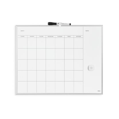 Picture of U Brands Magnetic Dry-Erase Monthly Calendar Board, 20in X 16in, Silver Aluminum Frame (361U00-01)