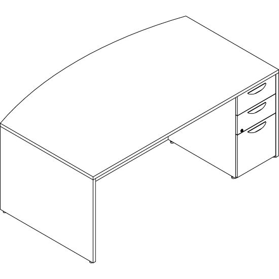 Picture of Lorell Prominence 2.0 72inW x 42inD Right-Pedestal Computer Desk, Gray Elm