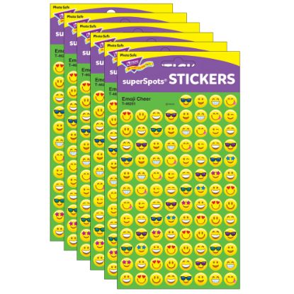 Picture of Trend SuperSpots Stickers, Emoji Cheer, 800 Stickers Per Pack, Set Of 6 Packs