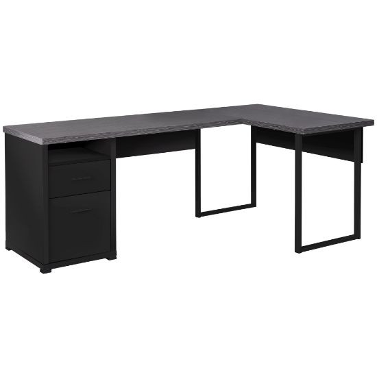 Picture of Monarch Specialties Megan 79inW Computer Desk, Black/Gray