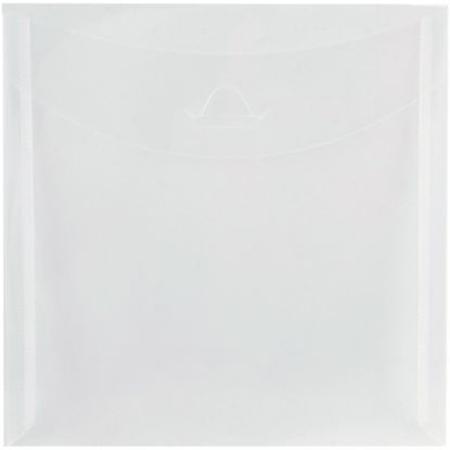 Picture of JAM Paper Plastic 6 1/8in x 6 1/8in Envelopes, Tuck Flap Closure, Clear, Pack Of 12