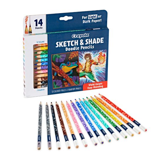 Picture of Crayola Doodle And Draw Sketch And Shade Pencils, Assorted Colors, Pack Of 14 Pencils