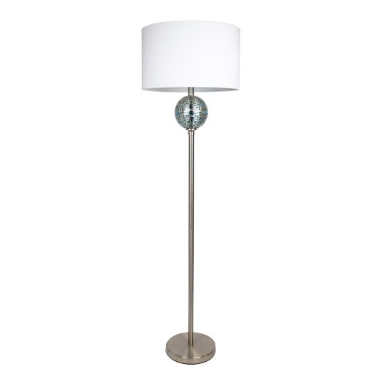 Picture of LumiSource Scepter Contemporary Floor Lamp, 60-3/4inH, Off-White Shade/Brushed Nickel Base