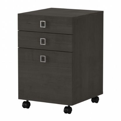 Picture of Bush Business Furniture Echo 17inD Vertical 3-Drawer Mobile File Cabinet, Charcoal Maple, Delivery