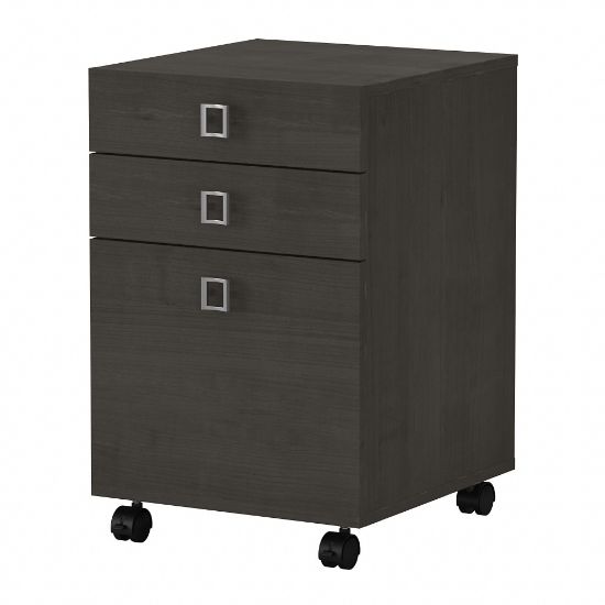 Picture of Bush Business Furniture Echo 17inD Vertical 3-Drawer Mobile File Cabinet, Charcoal Maple, Delivery