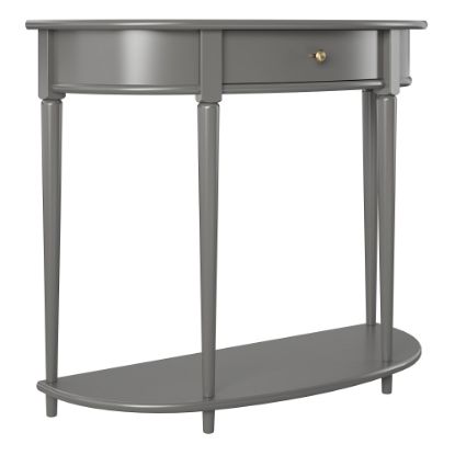 Picture of Ameriwood Home Aurora Half-Moon Console Table, 30-1/8inH x 36inW x 14-1/16inD, Gray