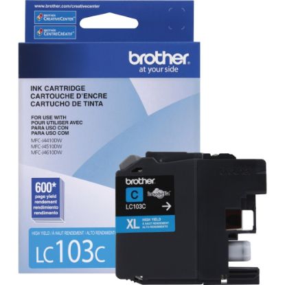 Picture of Brother LC103 Cyan High-Yield Ink Cartridge, LC103C