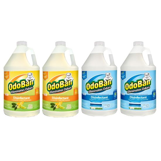 Picture of OdoBan Odor Eliminator Disinfectant Concentrate, 128 Oz, Case Of 2 Citrus Scent Jugs And 2 Fresh Linen Scent Jugs