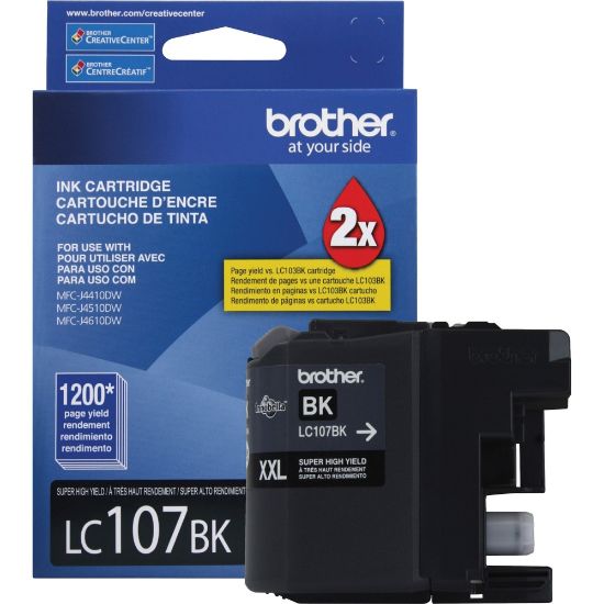 Picture of Brother Genuine Innobella LC107BK Super High Yield Black Ink Cartridge - Inkjet - High Yield - 1200 Pages - Black - 1 Each